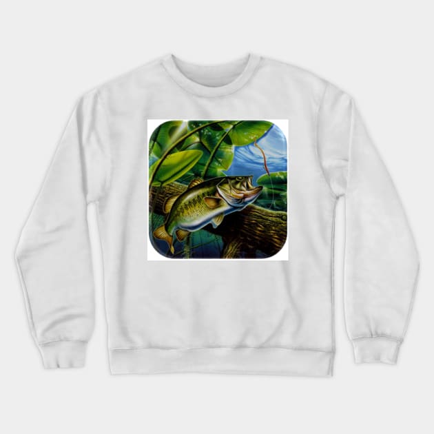 Fresh Bass Fish Under The River Crewneck Sweatshirt by the5tar